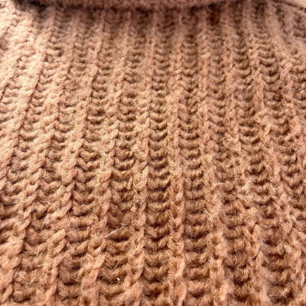 Free People Fluffy Fox Chunky Wool Alpaca Blend Turtleneck Sweater Papaya xsmall - Picture 5 of 7